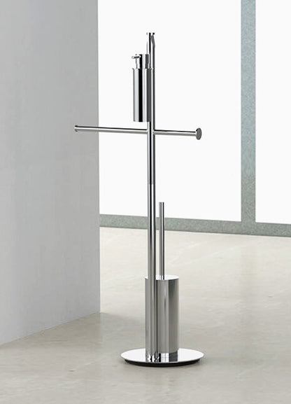 Colombo Planets B9819 piantana portasciugamani con dispenser portarotolo e portascopino Cromo