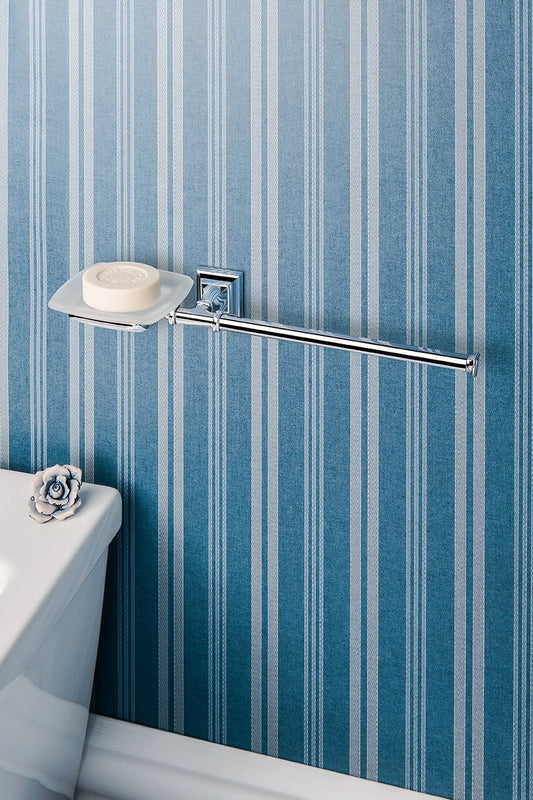 Colombo Portofino B3274 portasciugamano bidet con portasapone destro in Vetro Acidato Naturale cromo