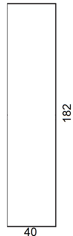 Colonna portascope 40x182 tortora opaco fianchi pietra, vista laterale della struttura sospesa - Exagonshop