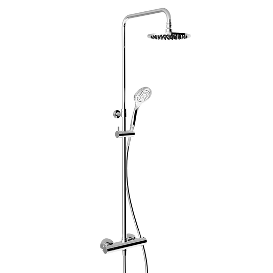 Colonna doccia con miscelatore termostatico soffione 20 cm deviatore automatico flessibile saliscendi e doccetta anticalcare 3jet cromo 35173 Gessi