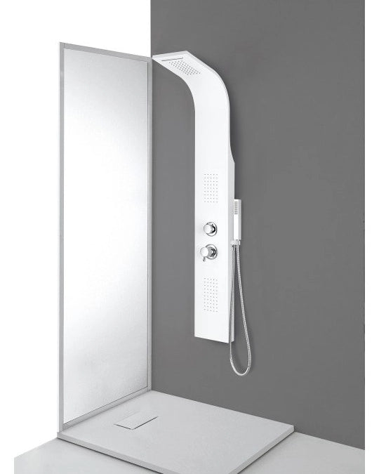 Pannello doccia in alluminio bianco con getti laterali Milano