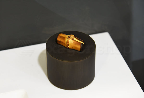 Contenitore Portaoggetti Basso Con Tappo 8x8 Cm Industrial Bronze Guccio Bertocci