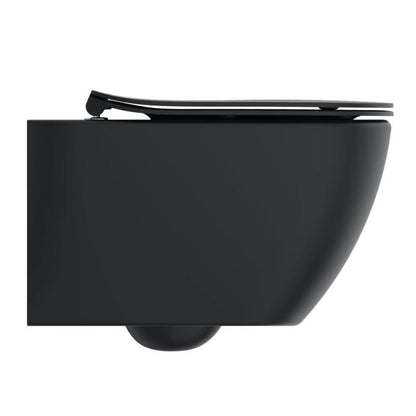 Ideal Standard Tesi coppia sanitari sospesi Vaso Acquablade e bidet sospeso e Sedile Slim Rallentato Nero opaco