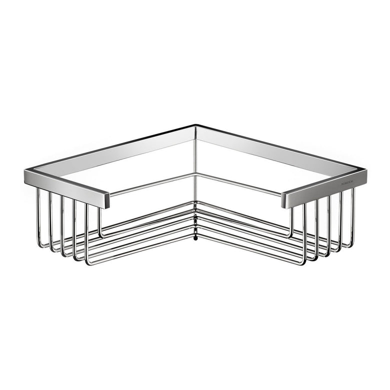 Cosmic Lira griglia angolare 25x25 vasca doccia estraibile Cromo Lucido in cromato installato in bagno moderno con ante...