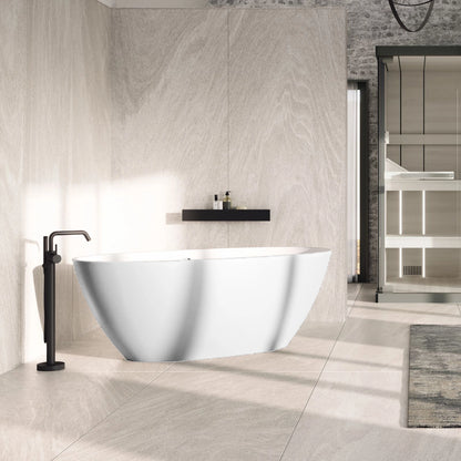 Novellini Sand Vasca 160x78 bianco opaco freestanding con visto dall'alto con superficie e piletta di scarico