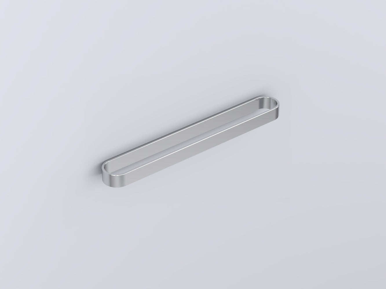 Cielo portasciugamani 45 cm ovale in acciaio cromo Cromato in lucido montato a parete, vista del design e della finitura