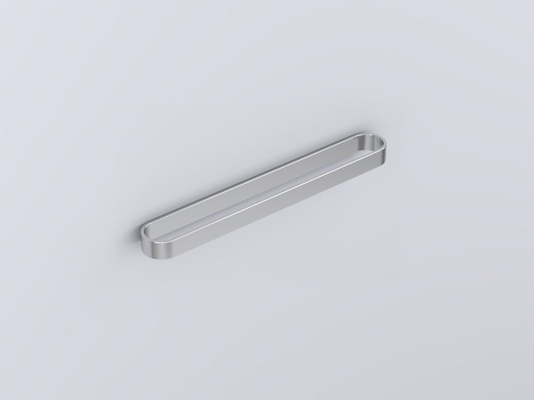 Cielo portasciugamani 45 cm ovale in acciaio cromo Cromato in lucido montato a parete, vista del design e della finitura