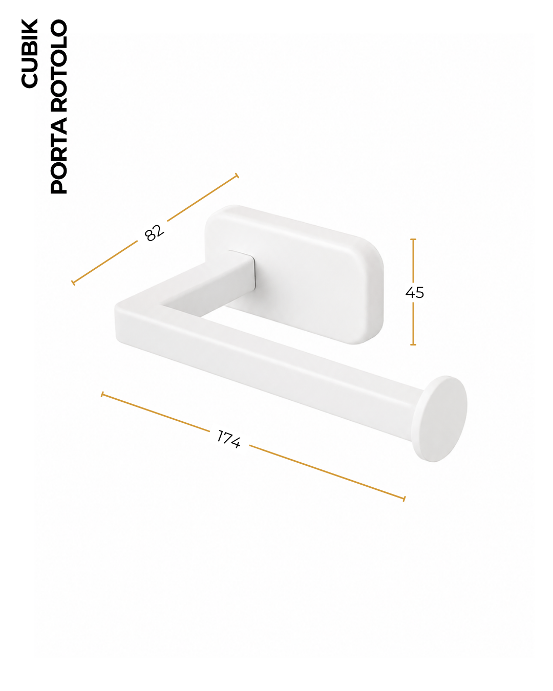 Portarotolo in acciaio inox cromo cubik