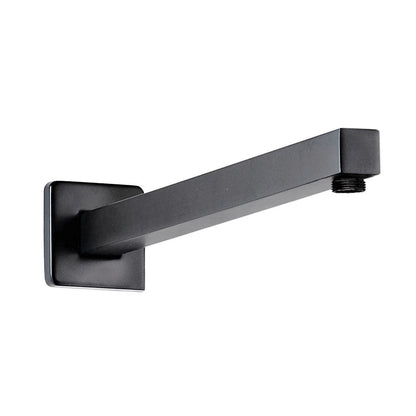 New Line Braccio Doccia 40 Cm Quadro In Ottone Nero Opaco