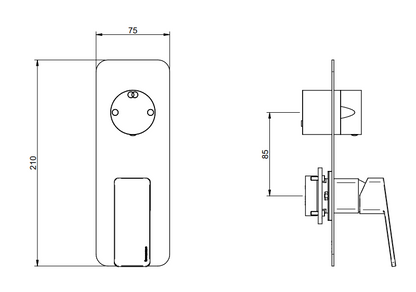 Treemme pa36 RWIT8BA2CC01 Miscelatore doccia monocomando 2 uscite senza parte incasso cromo