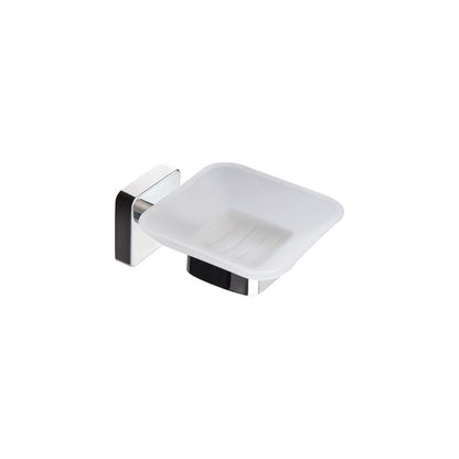 New Line M3 portasapone a muro In vetro acidato e Acciaio Inox cromo