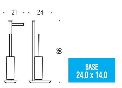 Colombo Units Piantana Portarotolo Portascopino Destro Ottone Cromo B9107DCR