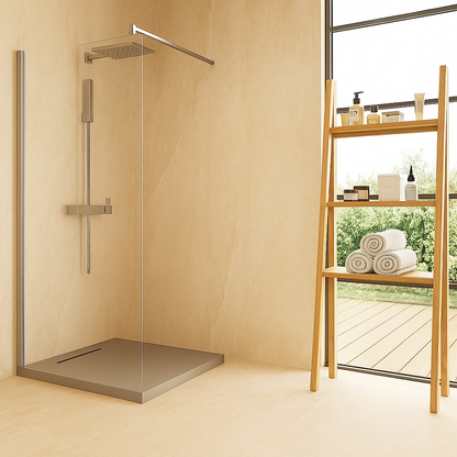 Walk in 80 cm parete doccia vetro temperato 6 mm 195 H cromo Linje