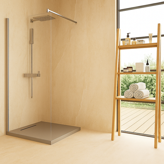 Walk in 70 cm parete doccia vetro temperato 6 mm 195 H cromo Linje