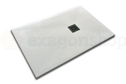 Desio Piatto Doccia 70x180 effetto pietra antibatterico in Solidstone Bianco