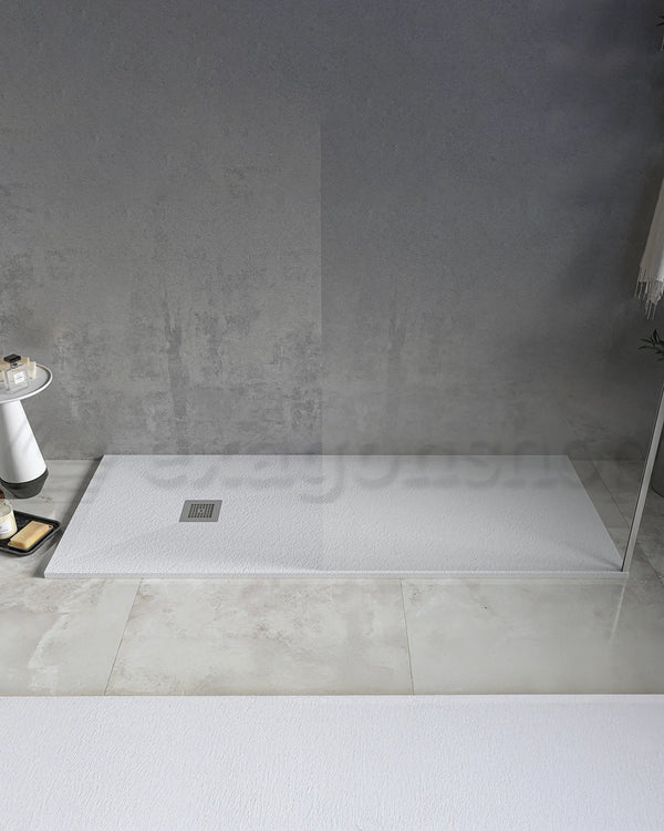 Piatto Doccia 70x110 Desio effetto pietra in Mineralmarmo Bianco