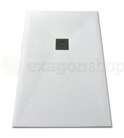 Desio Piatto Doccia 70x180 effetto pietra antibatterico in Solidstone Bianco