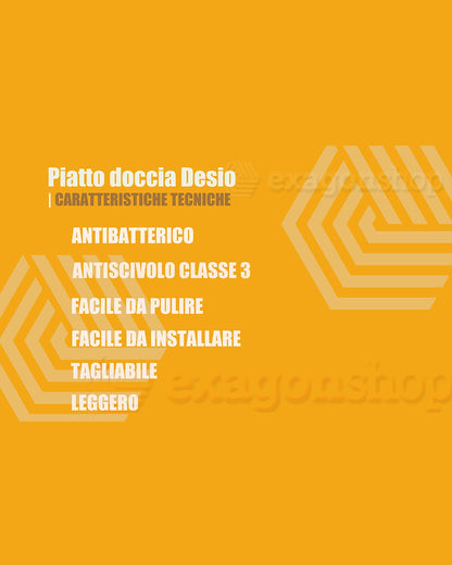 Piatto Doccia 80x80 Desio effetto pietra in Mineralmarmo Bianco