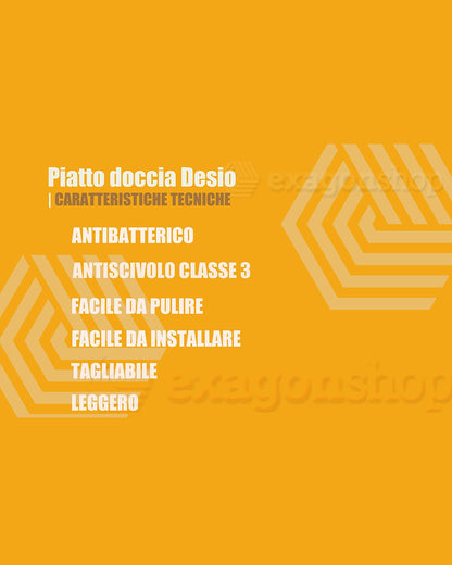 Piatto Doccia 90x90 Desio effetto pietra in Mineralmarmo Bianco