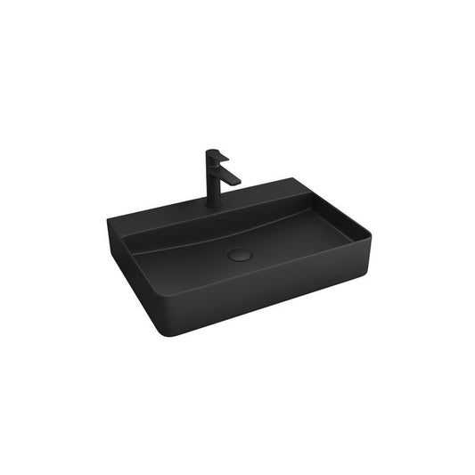 New Line Xr2 Lavabo 50x42 Da Appoggio Rettangolare In Porcellana nero opaco