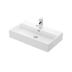 New Line GU3 Lavabo 70x41 Da Appoggio Rettangolare In Porcellana Bianco