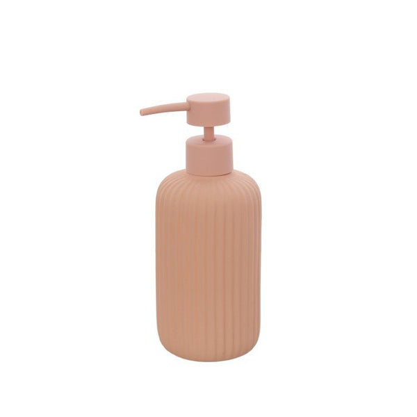 Set portaspazzolini dispenser portasapone e portascopino in ceramica rosa Color