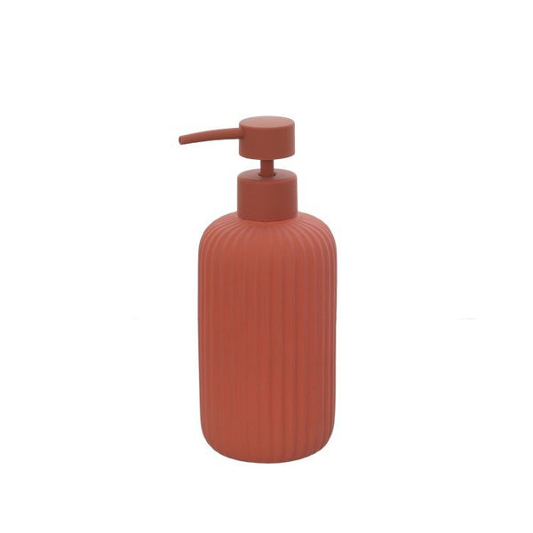 Set portaspazzolini dispenser portasapone e portascopino in ceramica rosso mattone Color