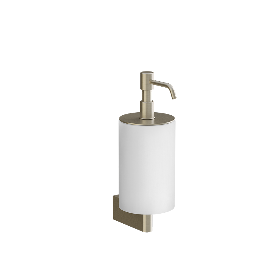 Dispenser porta sapone liquido a muro bianco brass brushed 00 Bianco montato a parete, vista del design e della finitura