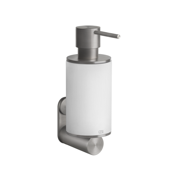 Dispenser porta sapone liquido a parete bianco steel brushed 54713 gessi