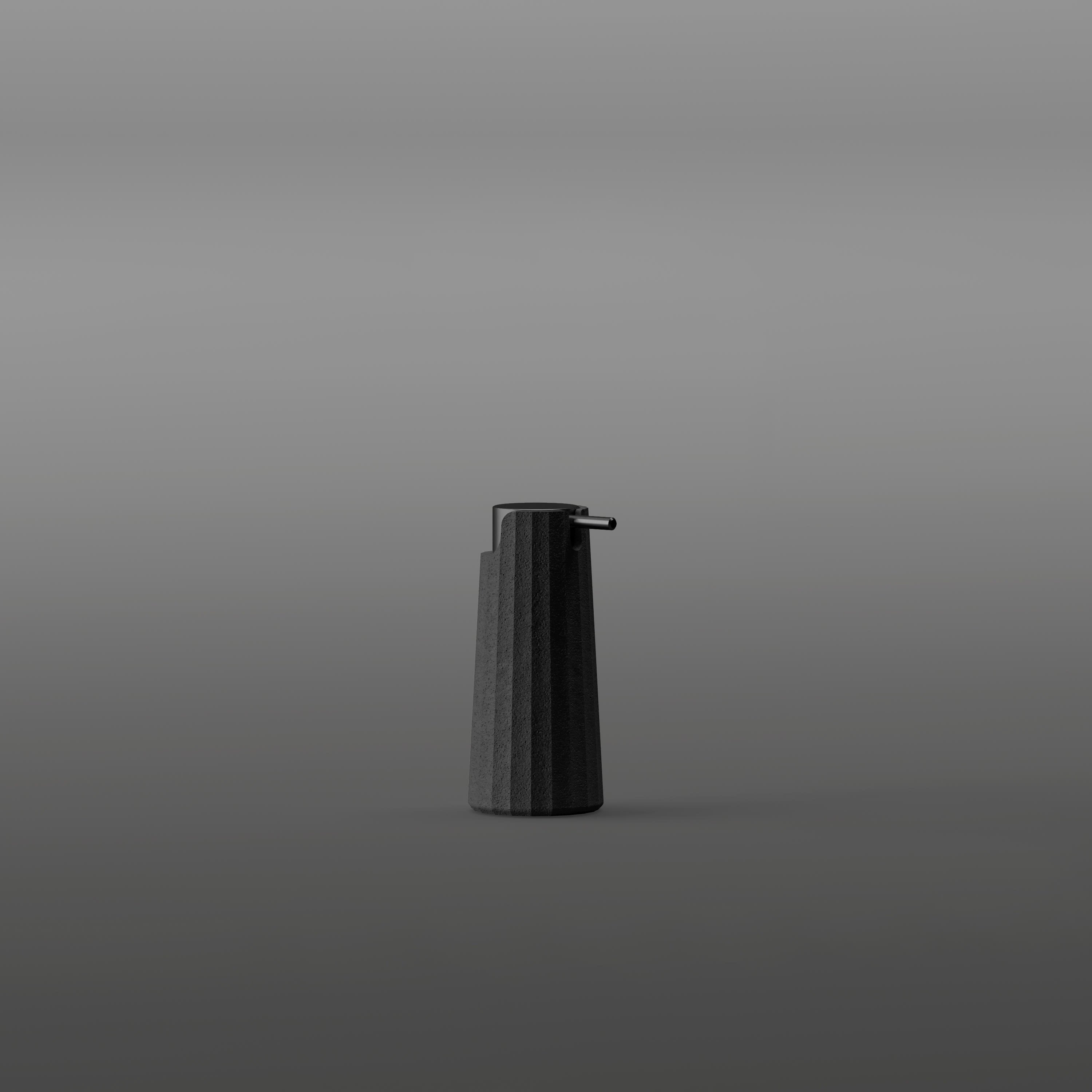 Dispenser portasapone liquido 200ml da appoggio nero, dettaglio ravvicinato del materiale e dell'aggancio - Industrias Cosmic