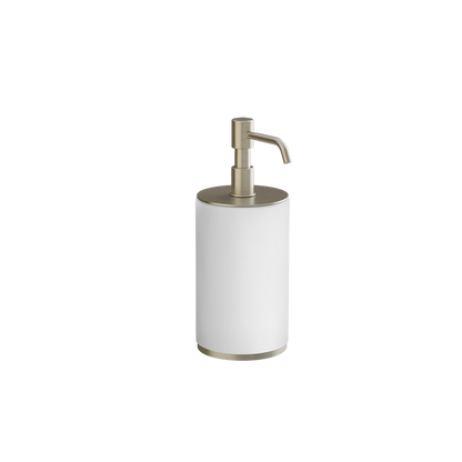 Dispenser sapone liquido da appoggio bianco brass brushed 66437 Gessi