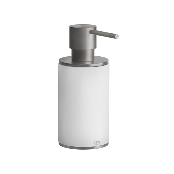 Dispenser sapone liquido da appoggio bianco steel brushed 54737 gessi