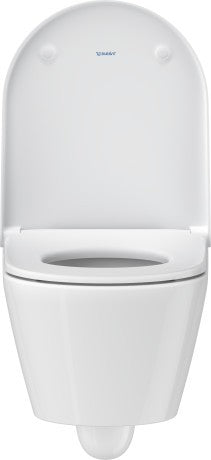 Duravit D-neo coppia Vaso Rimless e Bidet Sospeso Con visto dall'alto con scarico e interno visibili