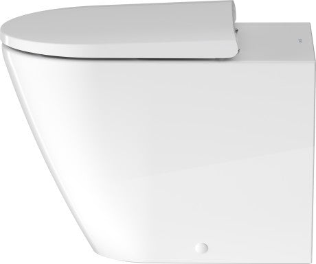 Duravit d-neo coppia sanitari vaso rimless e bidet a ambientato su piano bagno con accessori