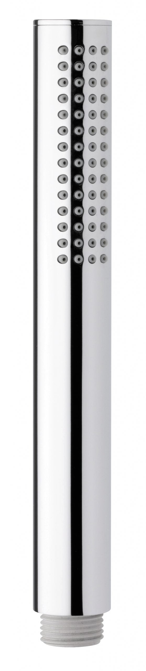 Doccetta Stick Easy Clean Cromo Nikles, vista frontale della maniglia e della bocca di erogazione