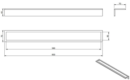Treemme 5mm IT9005ISZZZZ portasciugmani 60 cm a muro inox satinato