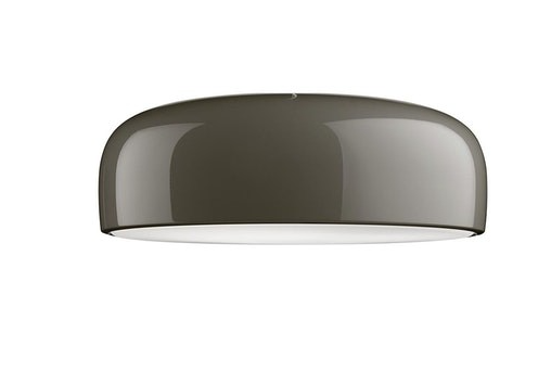 Flos Smithfield Ceiling Lampada 60 cm a soffitto Mud lucido spenta, dettaglio del corpo lampada e dei materiali