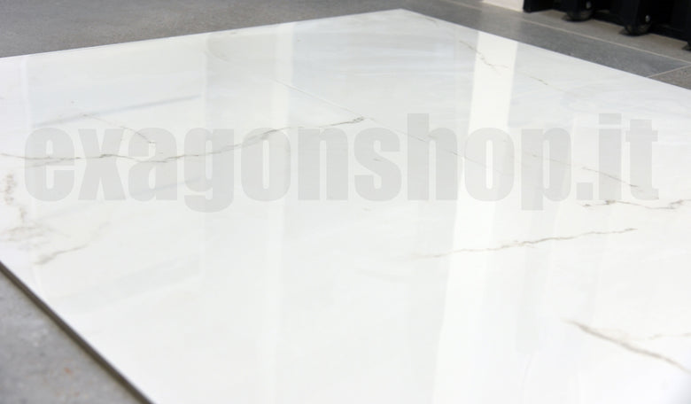 La Fenice Marble 80x80 Pavimento Rivestimento Rettificato 00 BIANCO, superficie e texture ravvicinata del gres - La...
