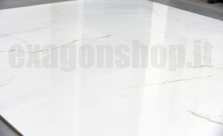 La Fenice Marble 80x80 Pavimento Rivestimento Rettificato 00 BIANCO, vista del formato e dello spessore - La Fenice Ceramiche