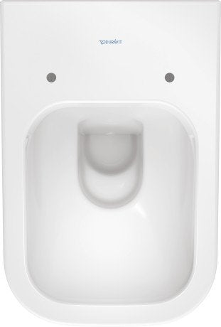 Duravit Happy D2 coppia sanitari sospesi wc senza brida con 00 Bianco ambientato su piano bagno con accessori