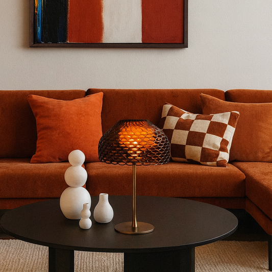 Flos Tatou Table Lampada Grigio Ocra da tavolo a luce diffusa