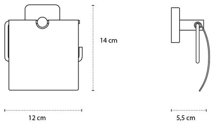 New Line Q3 Portarotolo Coperto Con Coperchio In Acciaio Inox Cromato