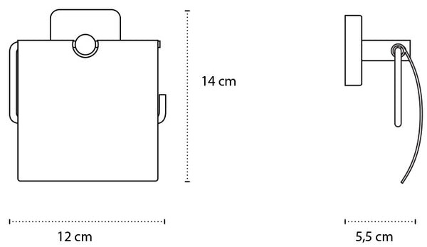 New Line Q3 Portarotolo Coperto Con Coperchio In Acciaio Inox Cromato