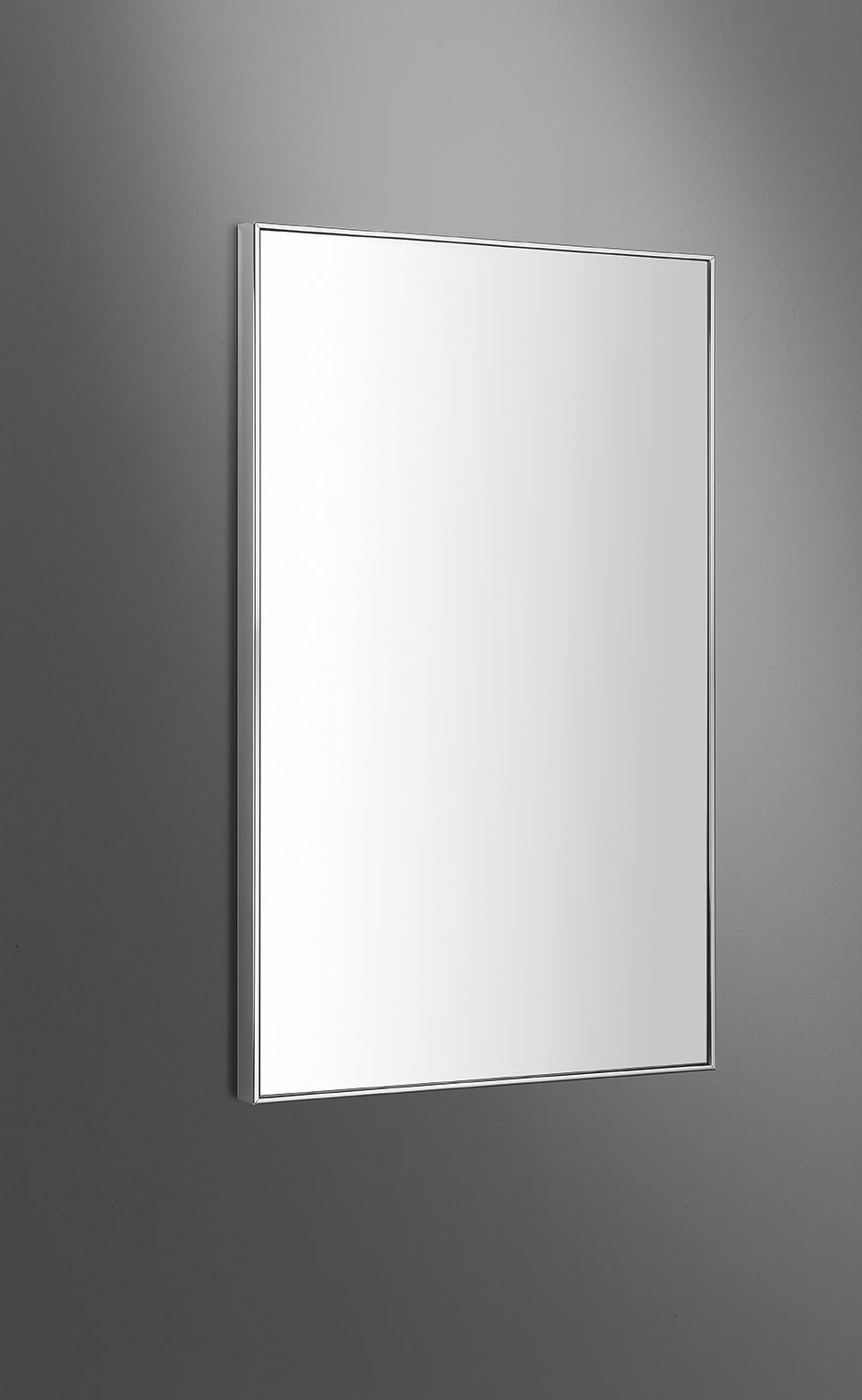 Colombo Gallery Specchio 60x100spessore 6 mm con cornice con lavabo e rubinetteria, vista frontale su sfondo neutro...
