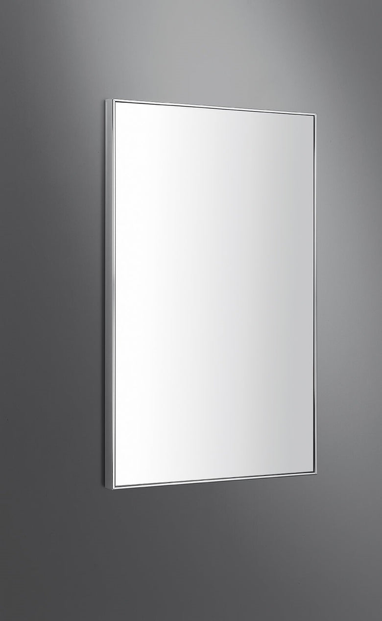 Colombo Gallery Specchio 60x100spessore 6 mm con cornice con lavabo e rubinetteria, vista frontale su sfondo neutro...
