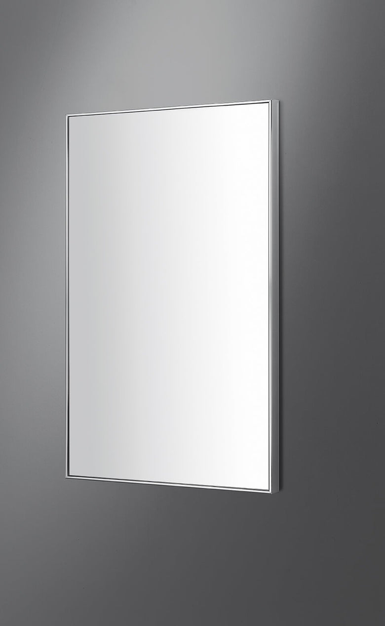 Colombo Gallery Specchio 50x90 spessore 6 mm con cornice con lavabo e rubinetteria, vista frontale su sfondo neutro...
