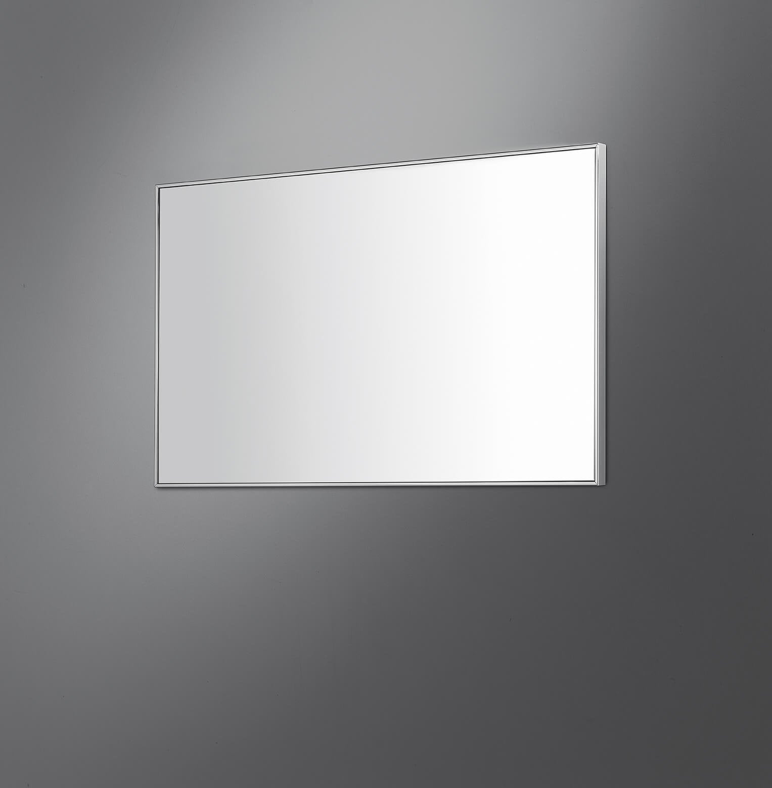 Colombo Gallery Specchio 60x90 spessore 6 mm con cornice con lavabo e rubinetteria, vista frontale su sfondo neutro...