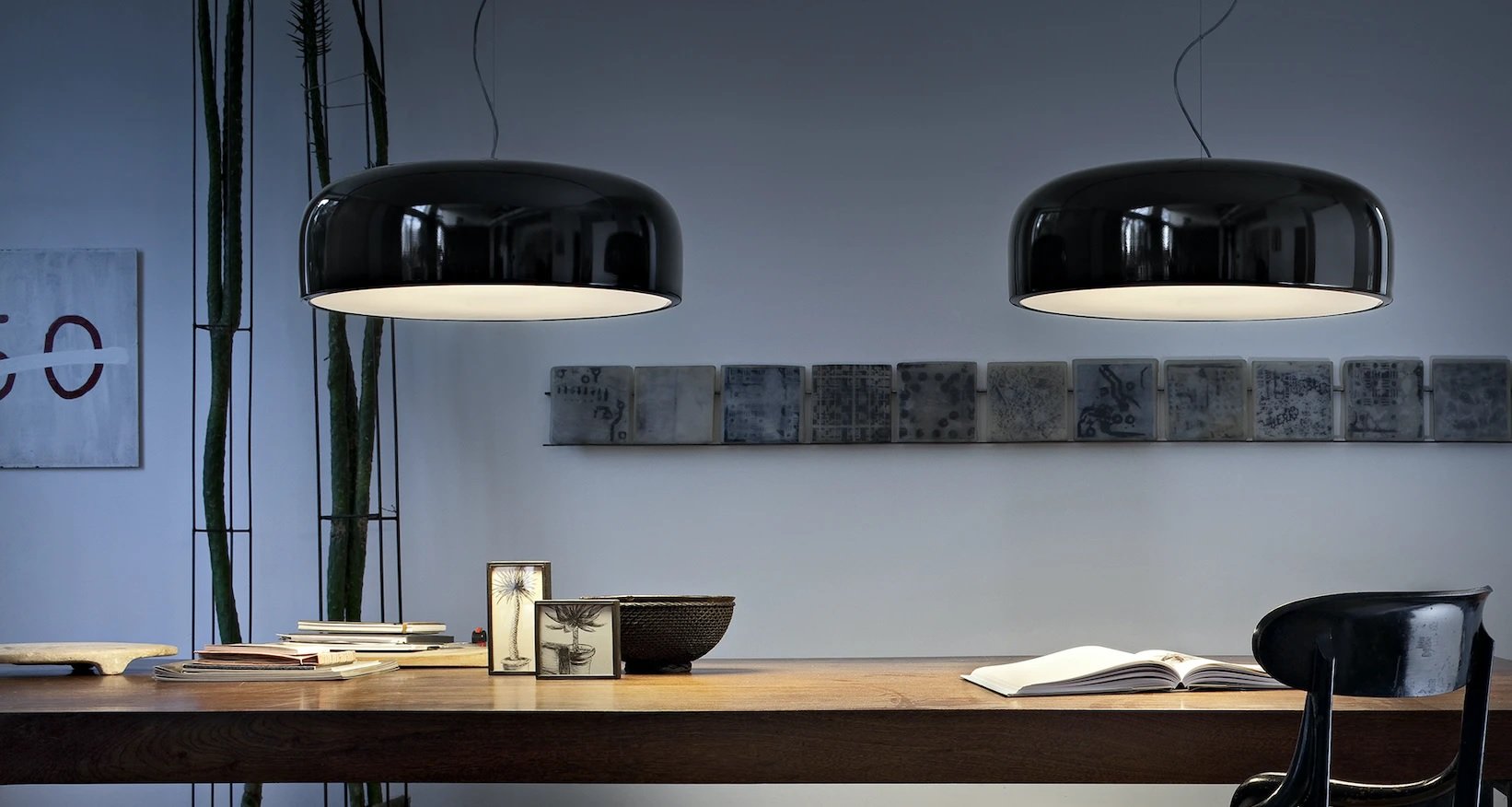 Flos Smithfield Suspension Pro Lampada led 60 cm A spenta, dettaglio del corpo lampada e dei materiali