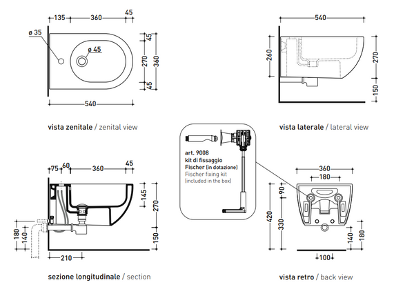 Ceramica Flaminia App bidet sospeso monoforo in ceramica bianco