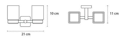 New Line M3 Bicchiere Portaspazzolini Doppio In Acciaio Inox Cromato